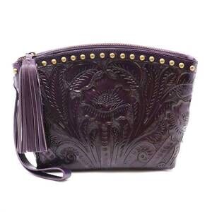 NEW ANABAGLISH women's belle flour wristlet pouch bag in purple